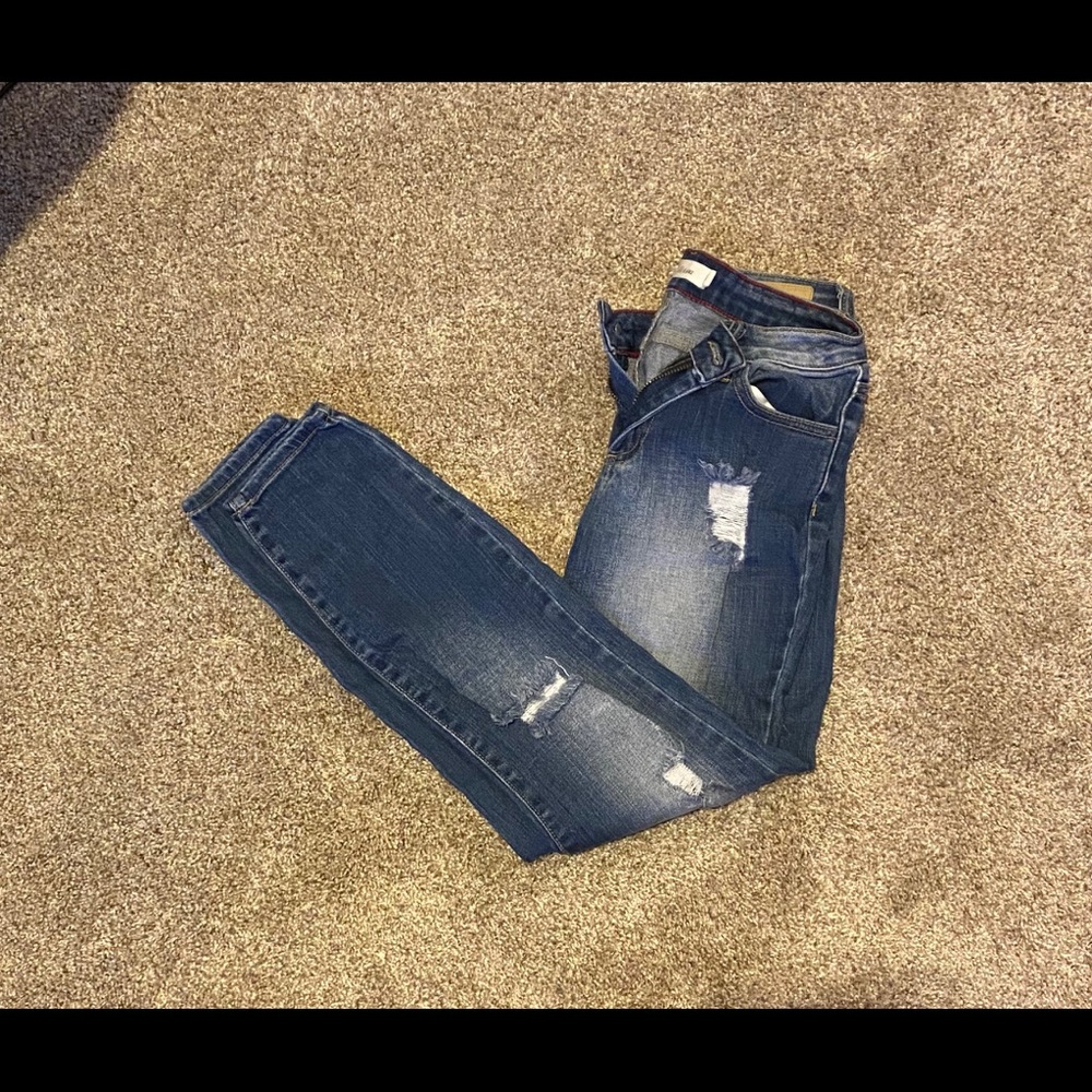 dark wash ripped jeans